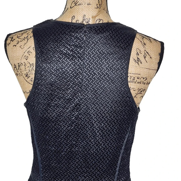 Banana Republic Monogram Womens Ribbed Mesh Knee Length Dress Size 6 Black New - Picture 6 of 12